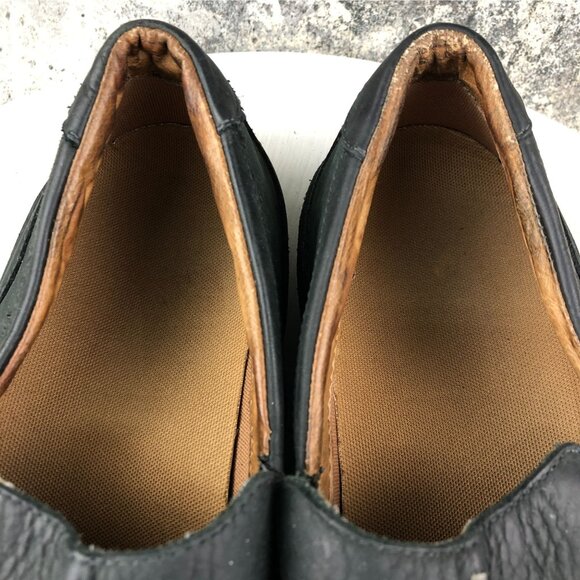 Rocky Men\'s Size 10.5M Slip On Black Leather Closed Toe Loafers Casual Shoes